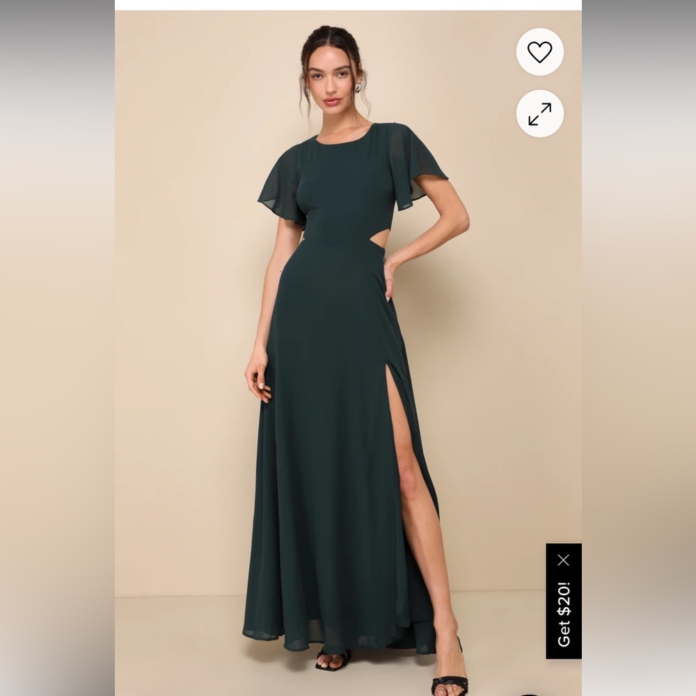 Lulus Garden Bliss Emerald Green Cutout Maxi Dress - Size XL